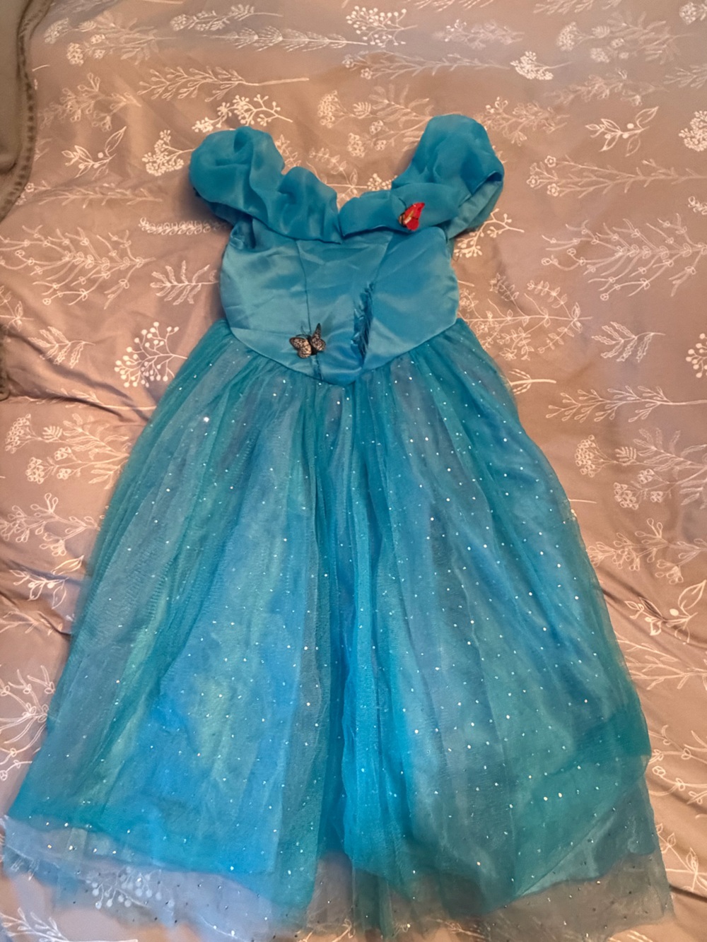 Sparkling Blue Girls' Party Dress. Tear in the front. Size 4-6
